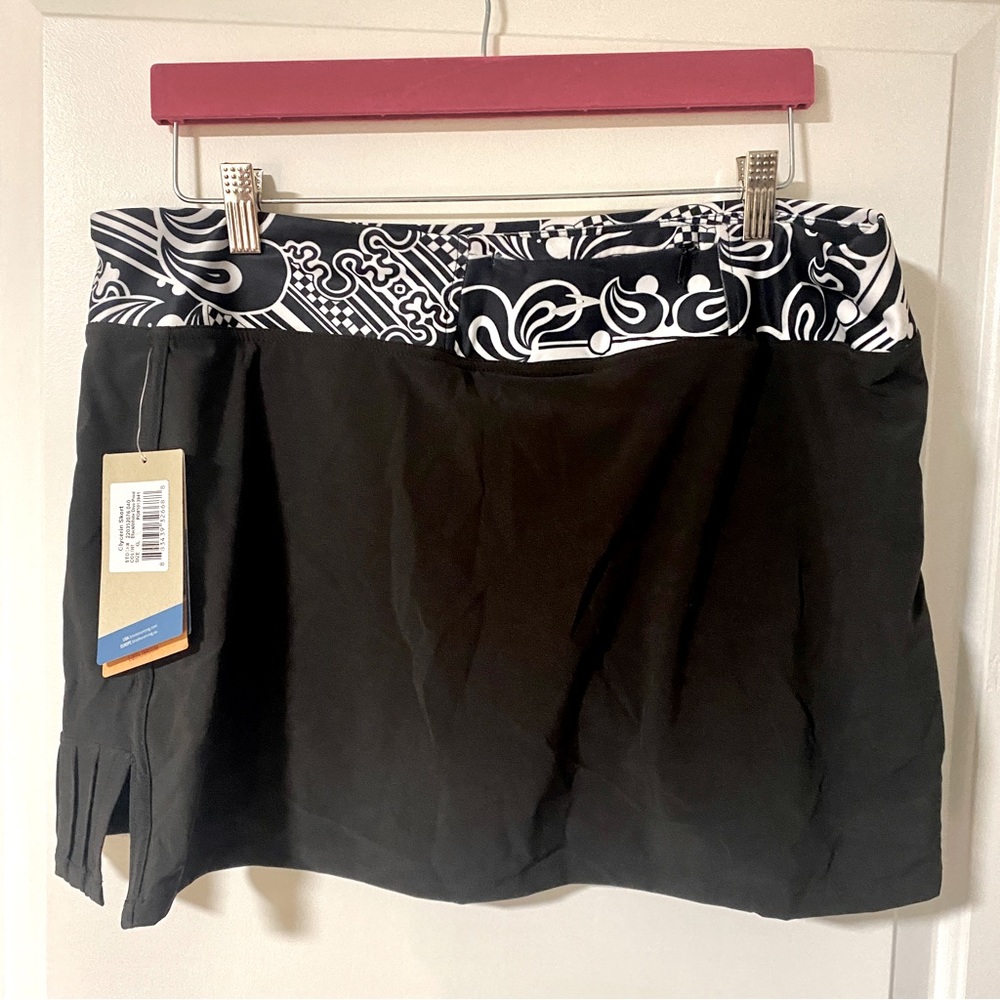 Women's Brooks Glycerin Skort Black/wht Diva Print, New W/T, Sz XL